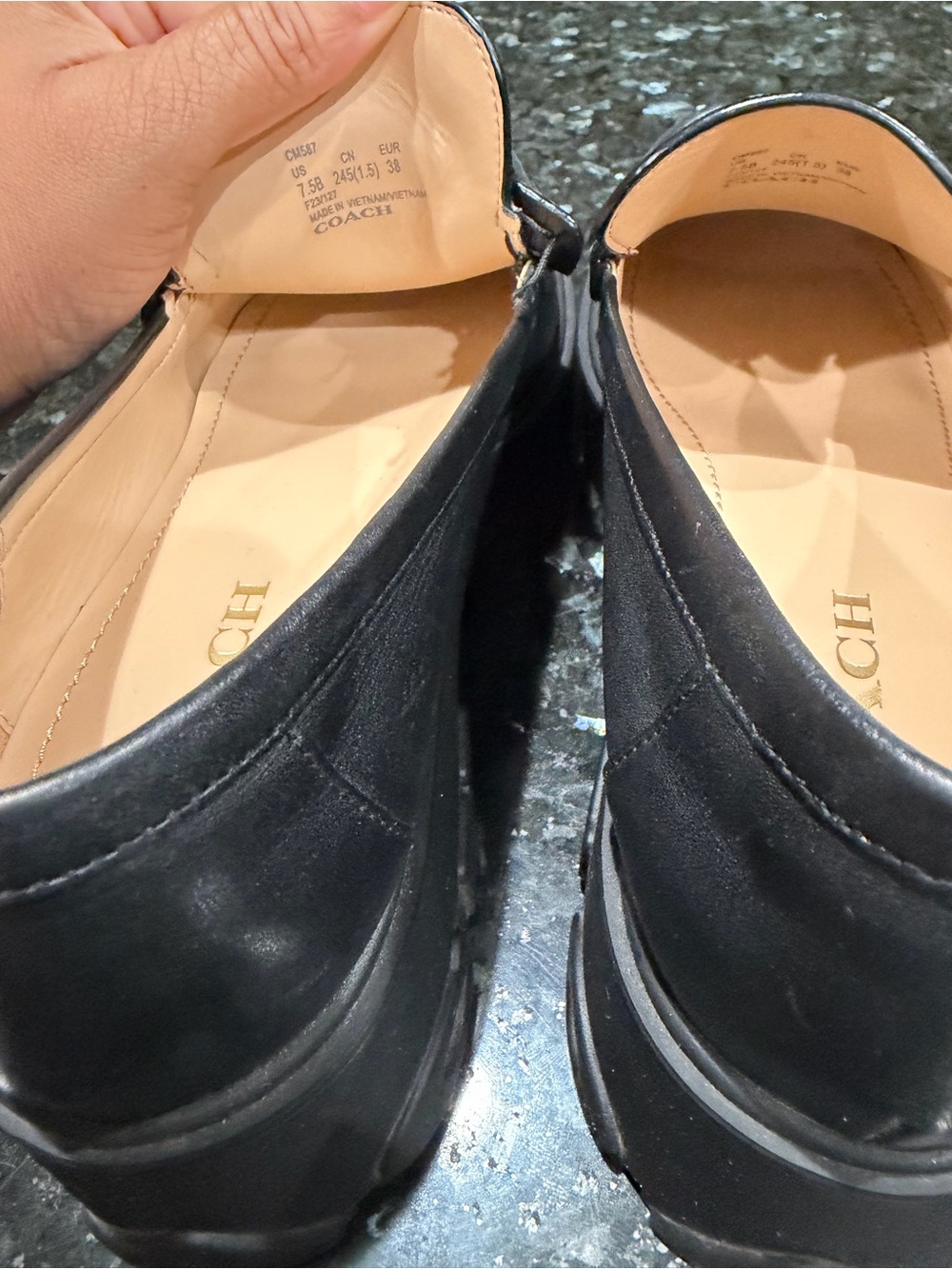 COACH Black Leather Chunky Ruthie Loafers - Picture 7 of 7